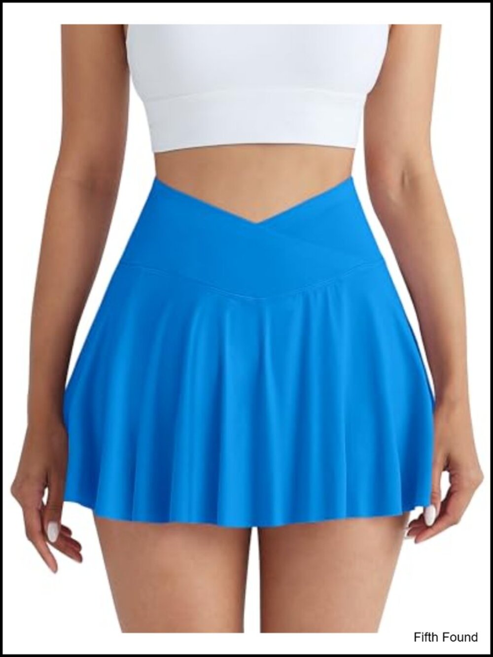 High Waisted Pleated Tennis Skort with Built-in Shorts & Pockets